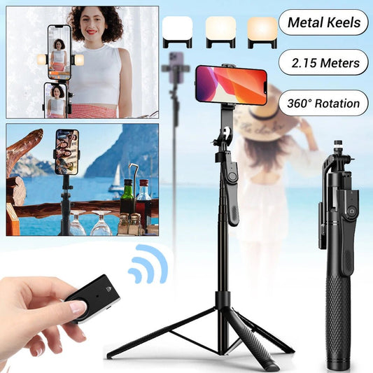 360° Rotating Pan-Tilt Selfie Stick Tripod